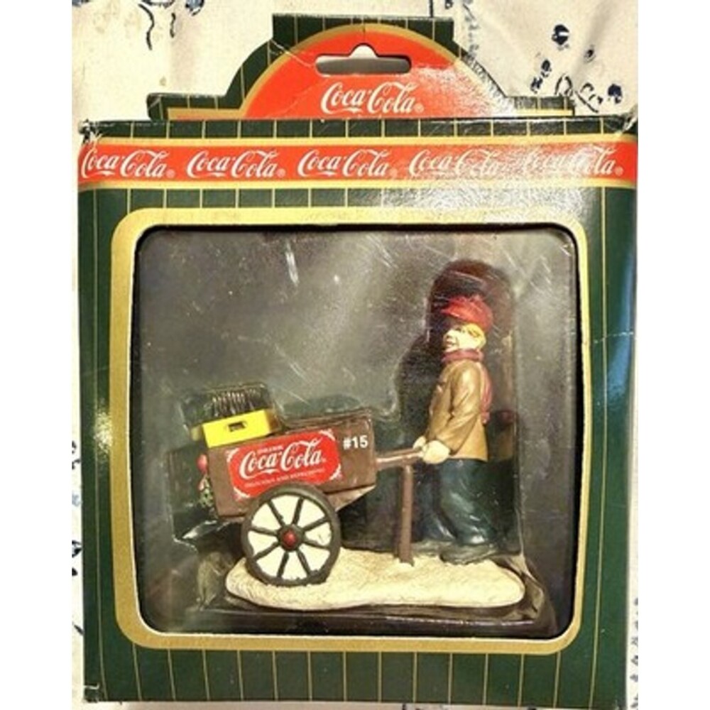 VINTAGE COCA COLA TOWN SQUARE COLLECTION  VENDOR BOY WITH COKE CART